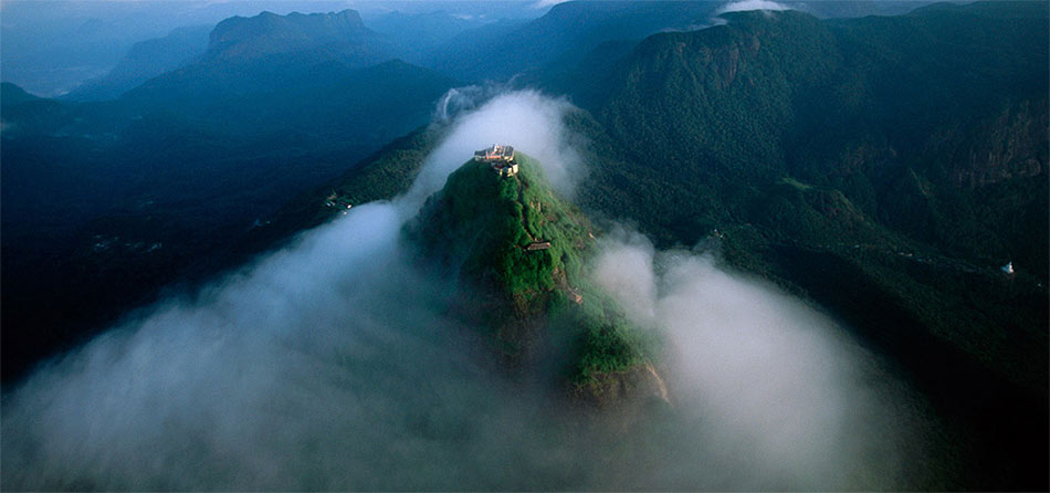 aerial view of Sri Pada or Adam's Peak, Sri Lanka